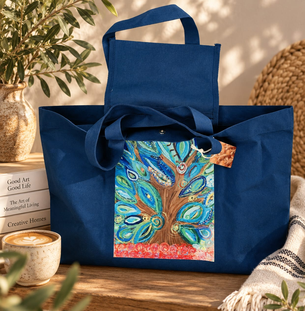 Sacoșa foarte mare SHOPPING BAG 2.0 personalizabilă cu picturi The Inner Alhambra